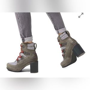 Sorel Blake Lace Quarry Heeled Leather Hiking Ankle Boots